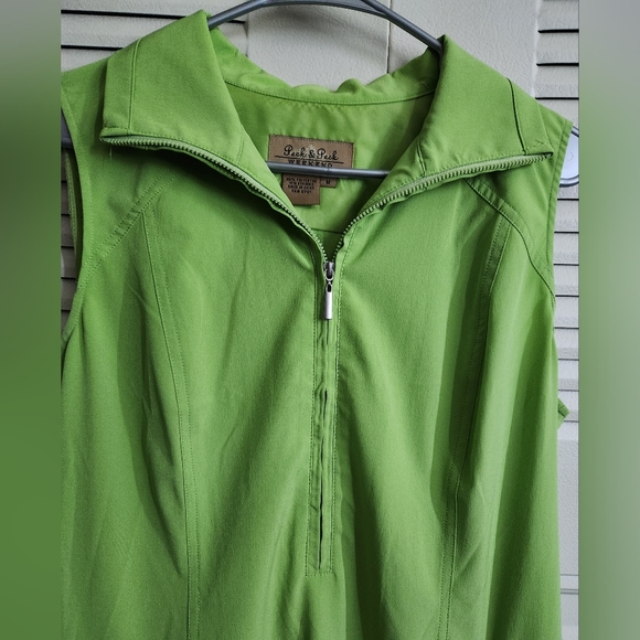 PECK & PECK Weekend Green Sleeveless Casual Summer Dress w/pockets Sz MEDIUM - Picture 3 of 8
